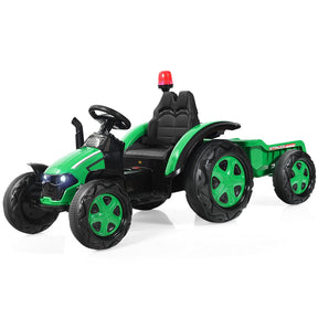 12V 2-in-1 Electric Kids Ride on Car Tractor with Remote Control LED Light Horn