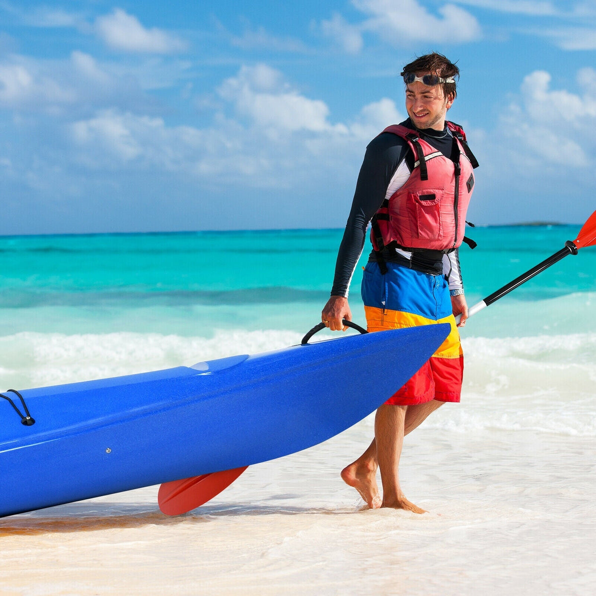 Single Sit-in Kayak Fishing Kayak Boat With Paddle and Detachable Rudder