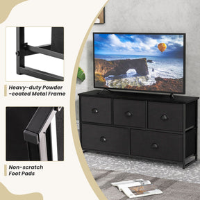 5 Drawer Storage Organizer Unit Horizontal Storage Cube Dresser Unit