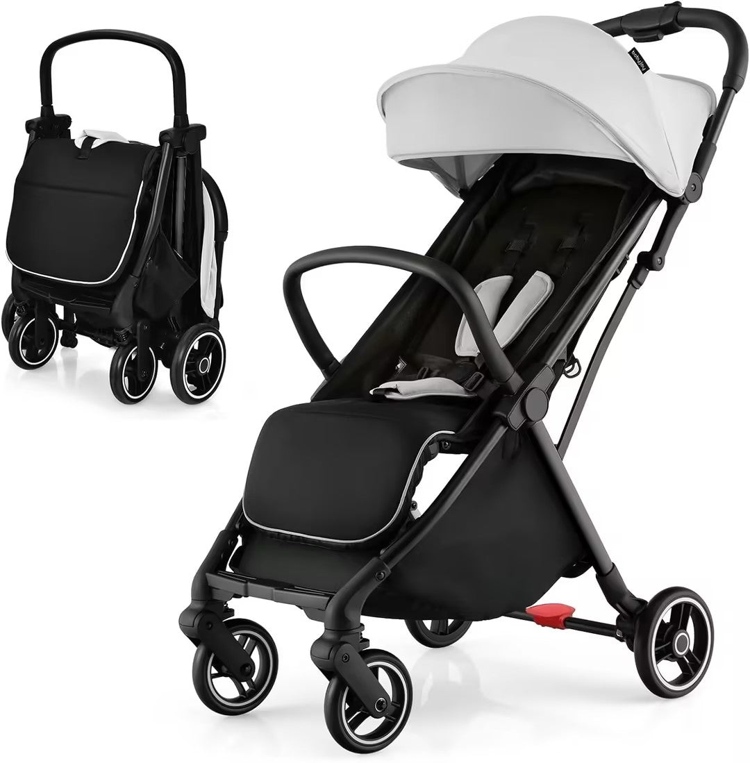 Hikidspace Compact Travel Stroller for Airplane Infant Toddler Stroller w/Adjustable Backrest & Canopy
