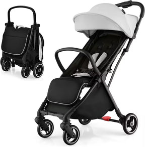 Hikidspace Compact Travel Stroller for Airplane Infant Toddler Stroller w/Adjustable Backrest & Canopy