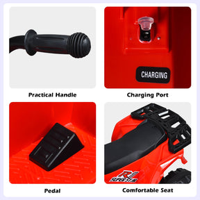 6V Battery Powered Kids ATV with 4 Anti-skid Wheels Music Player