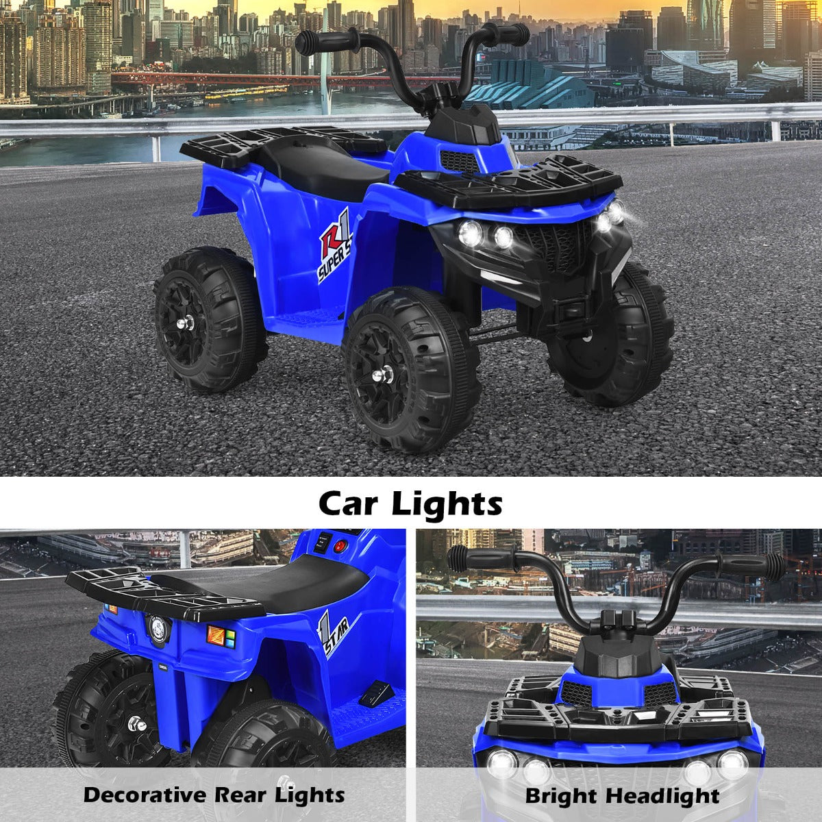 6V Battery Powered Kids ATV with 4 Anti-skid Wheels Music Player