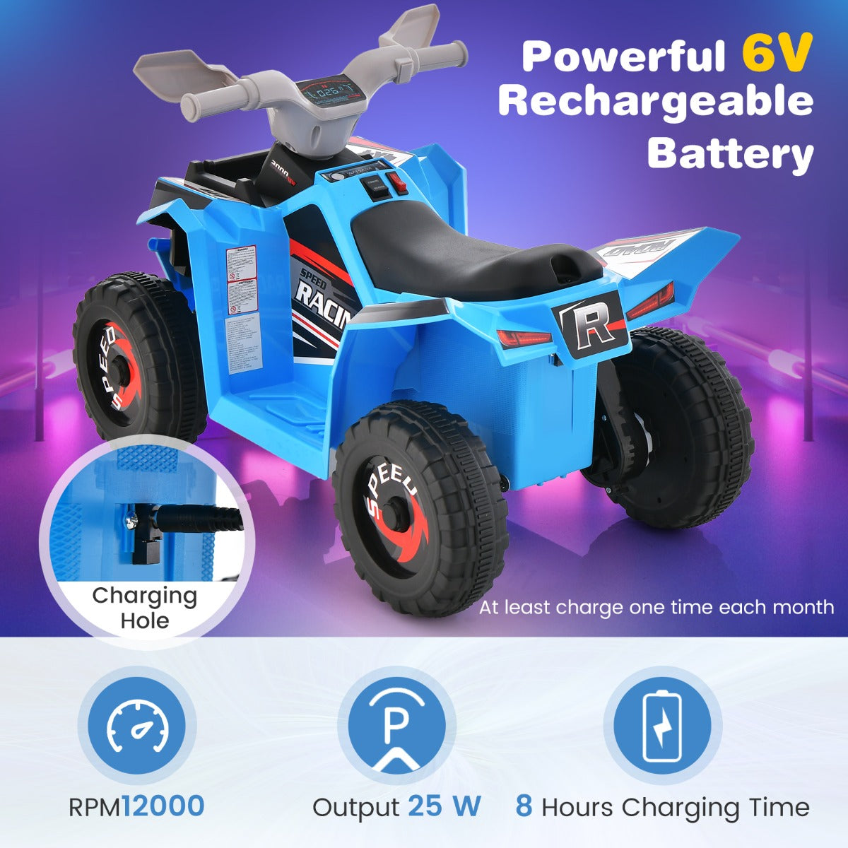 6V Battery Powered Kids Ride on ATV with Direction Control