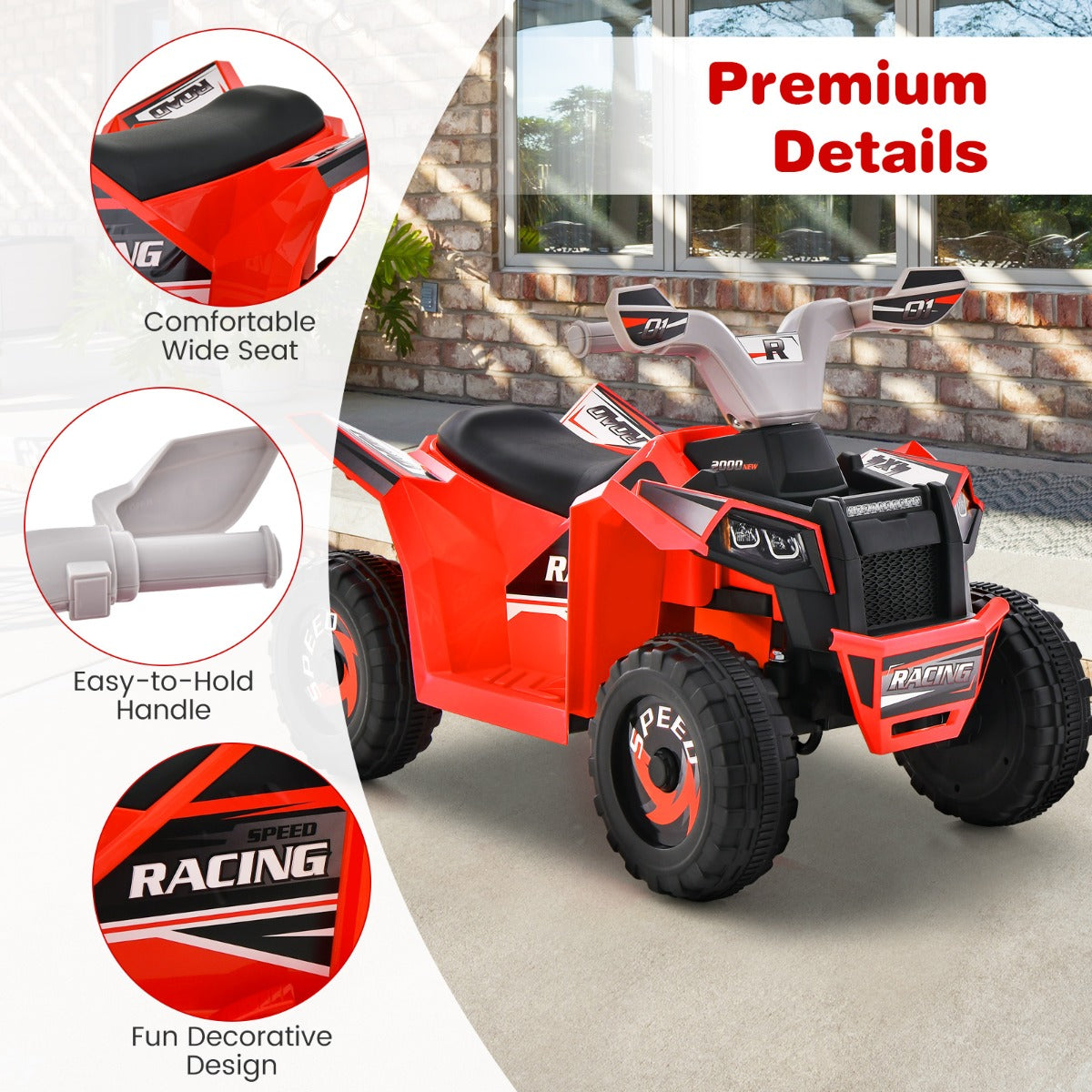 6V Battery Powered Kids Ride on ATV with Direction Control