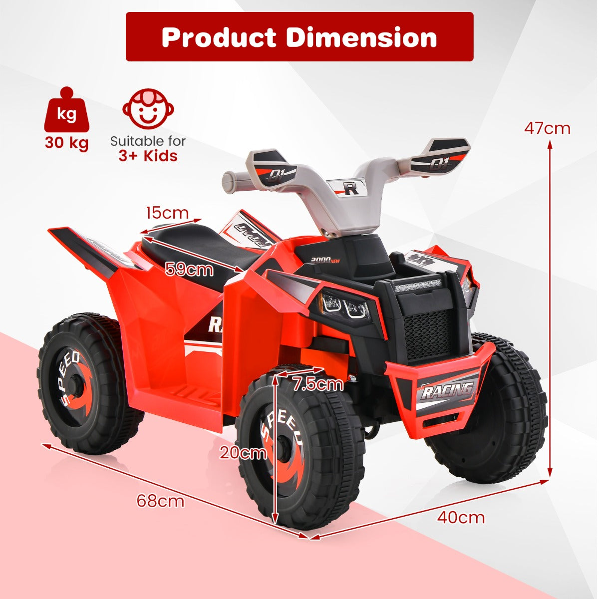 6V Battery Powered Kids Ride on ATV with Direction Control