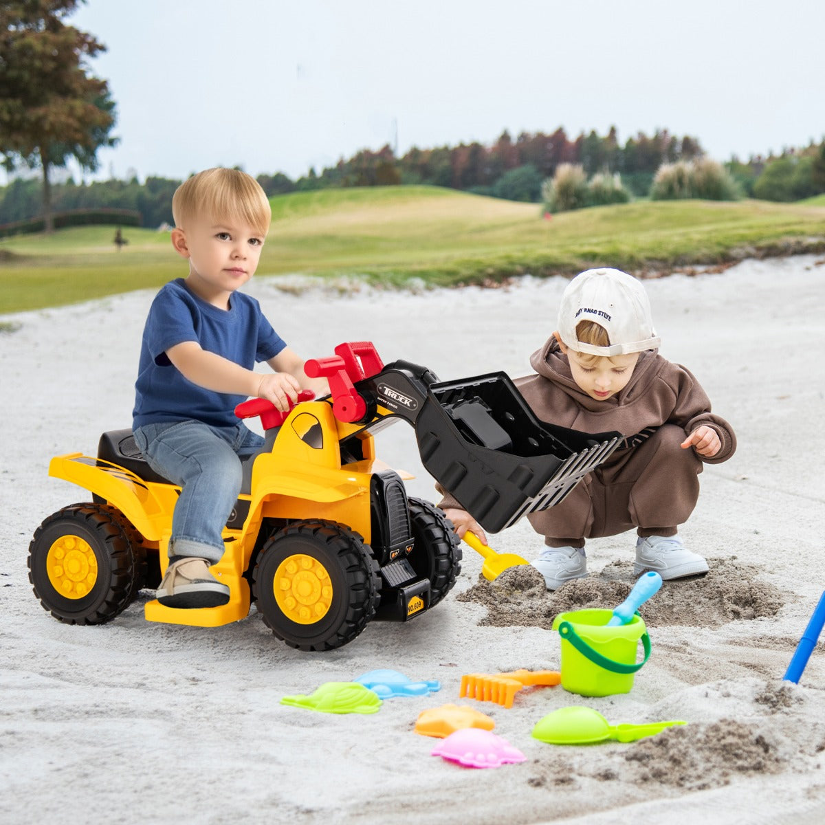 6V Kids Electric Construction Vehicle with Controllable Digging Bucket