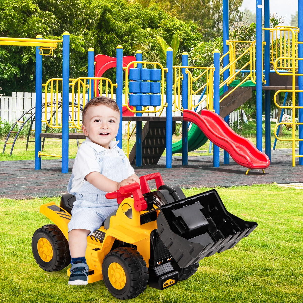 6V Kids Electric Construction Vehicle with Controllable Digging Bucket