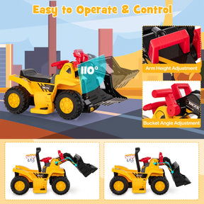6V Kids Electric Construction Vehicle with Controllable Digging Bucket
