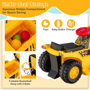 6V Kids Electric Construction Vehicle with Controllable Digging Bucket