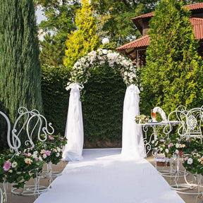 7.2FT Metal Garden Arch Arbor, Heavy Duty Steel Outdoor Arch Trellis with Stakes for Climbing Plants, Bridal Party Wedding Decoration