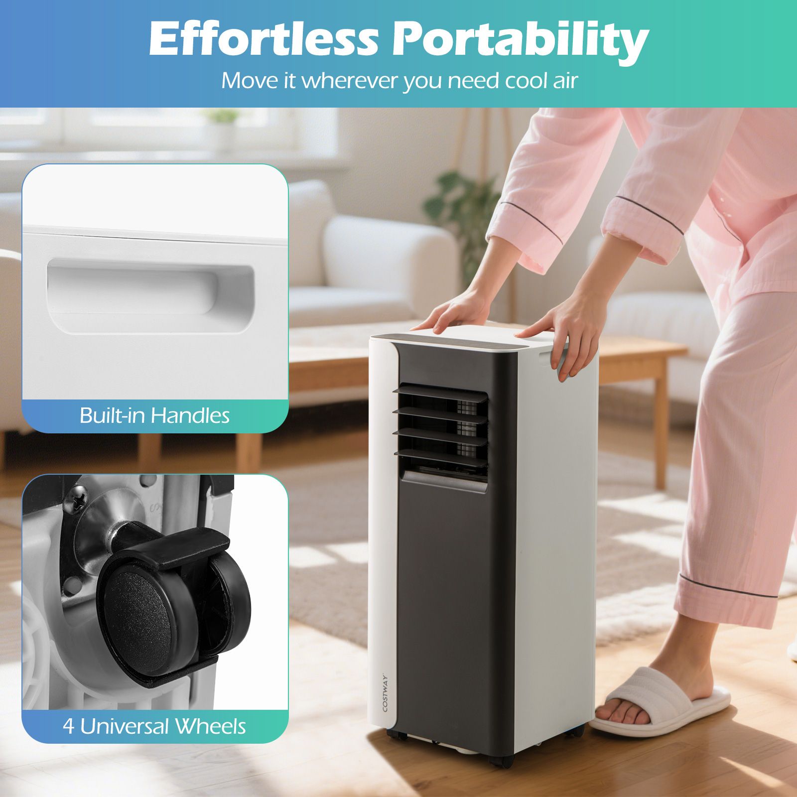 7000 BTU Portable Air Conditioner 3-in-1 with Fan and Dehumidifier