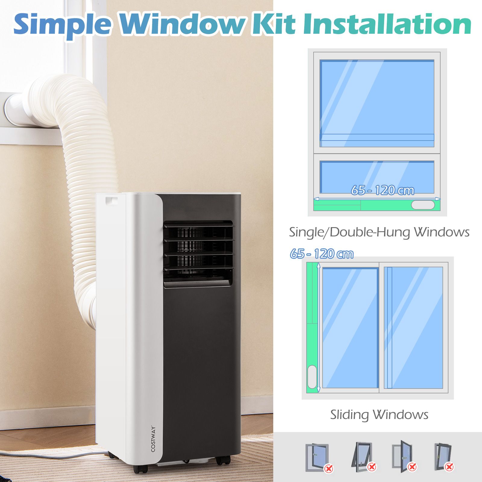7000 BTU Portable Air Conditioner 3-in-1 with Fan and Dehumidifier