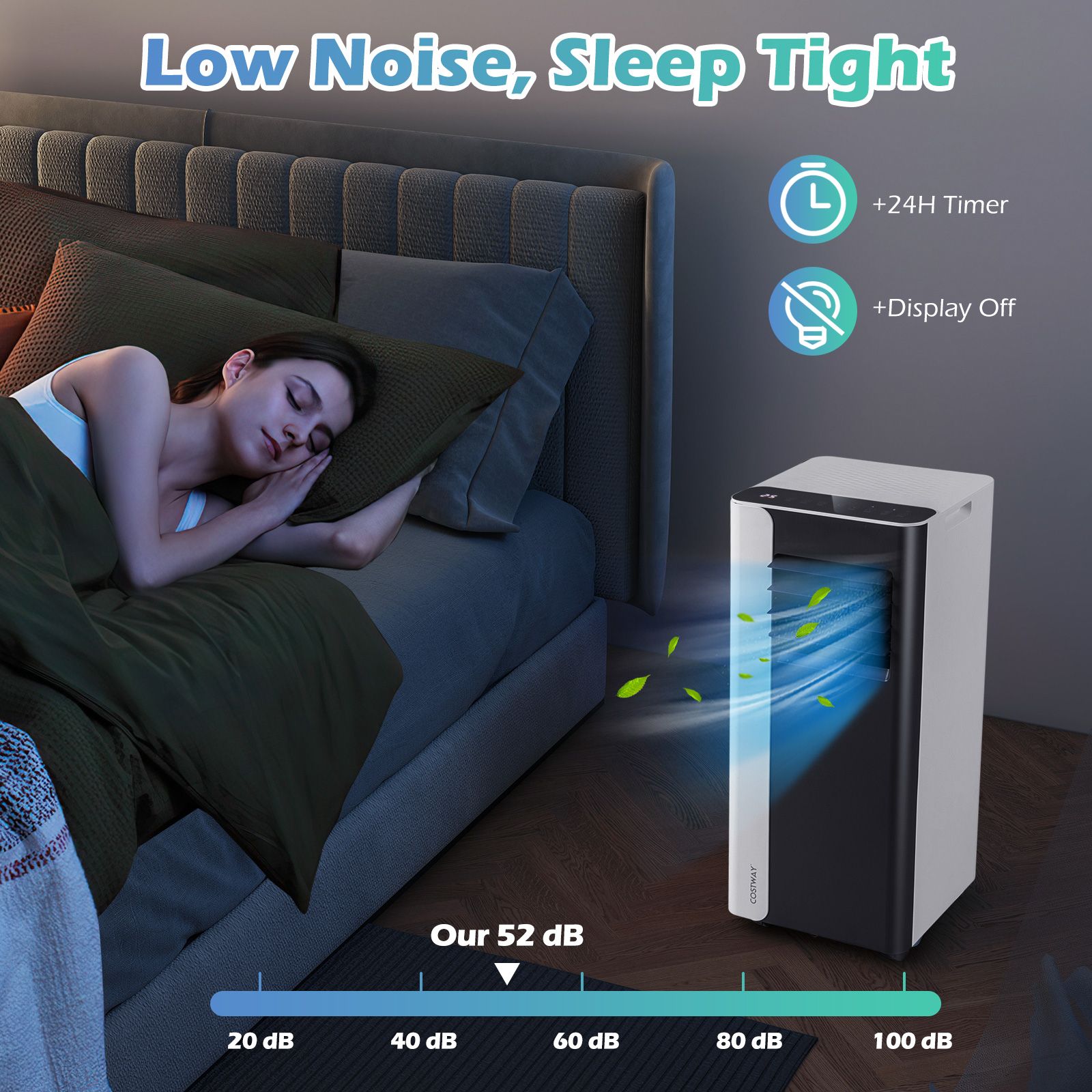 7000 BTU Portable Air Conditioner 3-in-1 with Fan and Dehumidifier