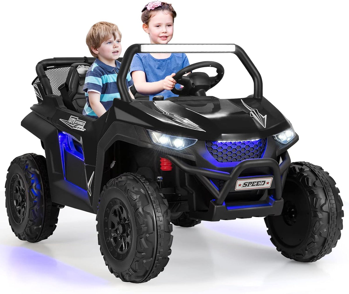 2-Seater Ride on Car, 12V Electric UTV w/Remote Control, Spring Suspension, High/Low Speed