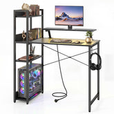 Reversible Computer Desk, Home Office Desk w/Storage Shelf