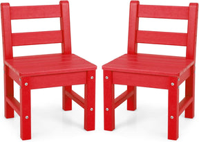 HONEY JOY 2 PCS Kids Chairs, Weather Resistant Heavy-Duty Children Learning Chair w/Backrest
