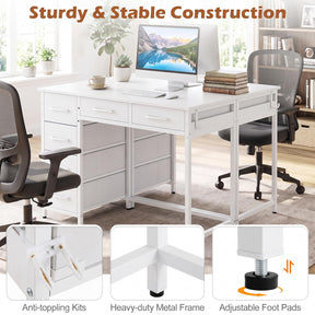 Computer Desk with Reversible Drawers, Home Office Desk
