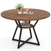 120 CM Dining Table for 4-6 People, Wooden Rectangular Table, Long Dinner Table