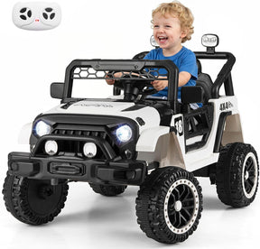 Kids Ride on Truck, 12V Electric Toy Vehicle w/ Remote Control, 3 Speeds, LED Lights