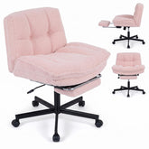 Teddy Plush Office Chair with Footrest & Adjustable Height