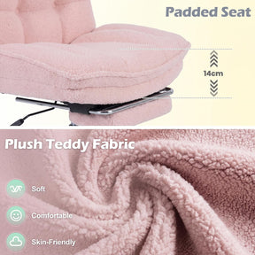 Teddy Plush Office Chair with Footrest & Adjustable Height