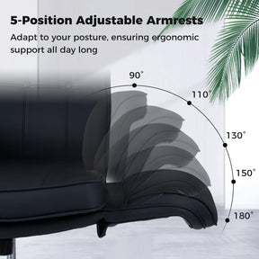 Criss Cross Chair, Adjustable Swivel Vanity Chair with 5-Position Armrests