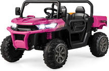 2-Seater Kids Ride On Dump Truck, Electric Toy Tractor w/Dump Bed, Shovel, 2.4G Remote Control, Wireless Connection