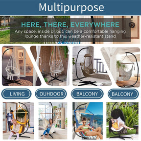 Hanging Hammock with solid steel C stand frame