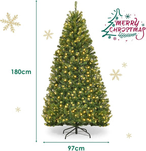 Pre-Lit Artificial Holiday Christmas Xmas Tree with 11 Mode & Color Lights