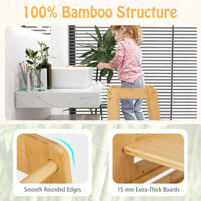 BABY JOY Toddler Standing Tower, Montessori Height Adjustable Kitchen Step Stool for Kids