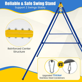 Kids Swing Set, A-Frame Swing Stand with 2-Pack Swing Sets