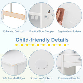 Kids Study Desk and Chair Set, Children Wooden Craft Table with Chair