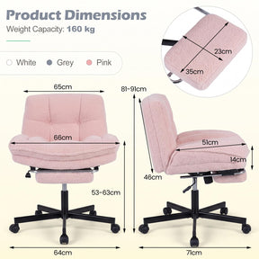 Teddy Plush Office Chair with Footrest & Adjustable Height