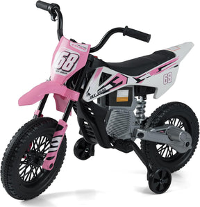 12V Kids Motorcycle, Electric Toddler Ride On Motorcycle with Detachable Training Wheels & Spring Suspension