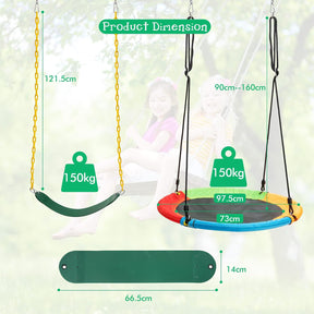 Kids Swing Set, A-Frame Swing Stand with 2-Pack Swing Sets