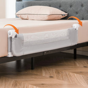 Foldable Bed Rail for Toddlers, Baby Bed Rail Guard w/ Detachable Oxford Fabric Cover & Additional Y-shaped Strap