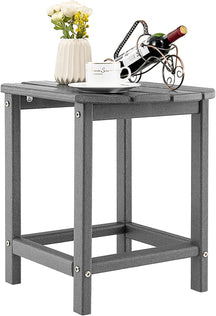 46cm Adirondack Outdoor Side Table, Weather Resistant End Table, Outdoor Tea Table for Patio, Backyard