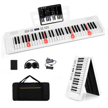 61-Key Foldable Piano Keyboard, Full-size Electronic Keyboard w/ MIDI & Split Function, Headphone & Sustain Pedal