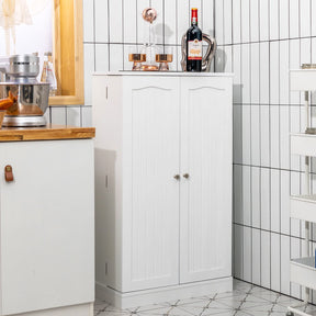 Kitchen Pantry Cabinet, Multifunctional Cupboard w/ 2 Doors & 17-Tier Shelves