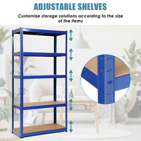 72 Inch Garage Storage Rack with 5 Adjustable Shelves for Books and Kitchenware