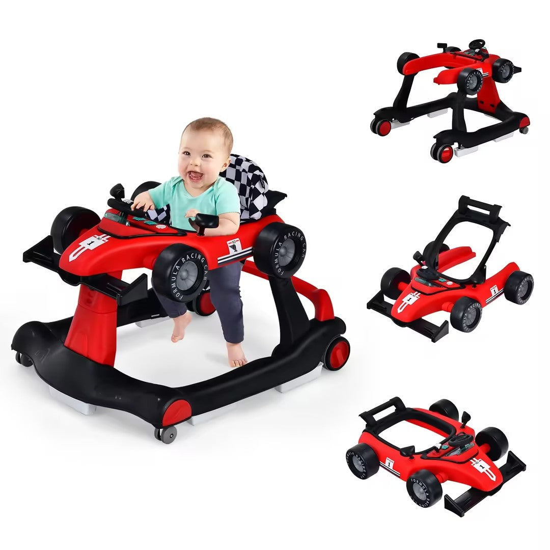 Hikidspace 4-in-1 Baby Walker, Foldable Activity Car Baby Walker