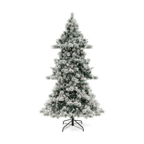 7 Feet Artificial Snow Flocked Christmas Tree with Pine Needles