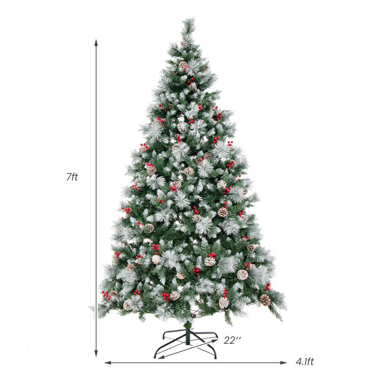 7 Feet Pre-Lit Artificial Christmas Tree with 400 Lights and 1116 Branches