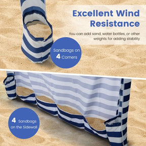 1.8 X 1.8M Foldable Beach Cabana Tent with Carrying Bag and Detachable Sidewall