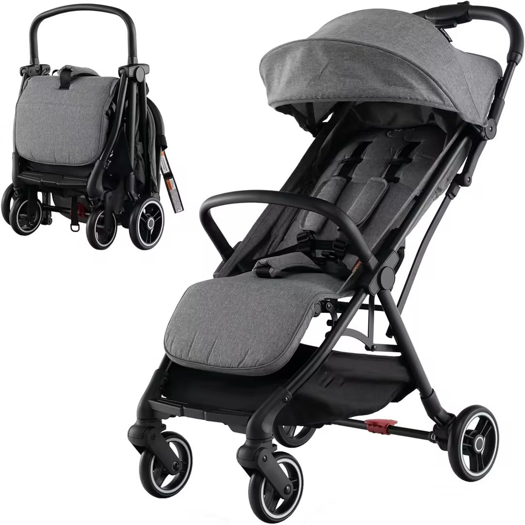 Hikidspace Compact Travel Stroller for Airplane Infant Toddler Stroller w/Adjustable Backrest & Canopy