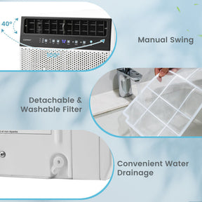 10000/12000 BTU(Ashrae) U Shaped Window Air Conditioner Dual Control Window Ac Unit Dehumidifier with 6 Modes and 3 Wind Speed