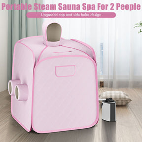 800W 2-Person Portable Steam Sauna SPA Tent with 3L Steamer and Folding Chair