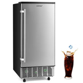 80Lbs/24H Commercial Built-in Lab Ice Maker Free-Standing Under Counter Ice Machine with LED Light and 24H Timer