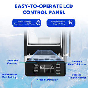 80Lbs/24H Commercial Built-in Lab Ice Maker Free-Standing Under Counter Ice Machine with LED Light and 24H Timer